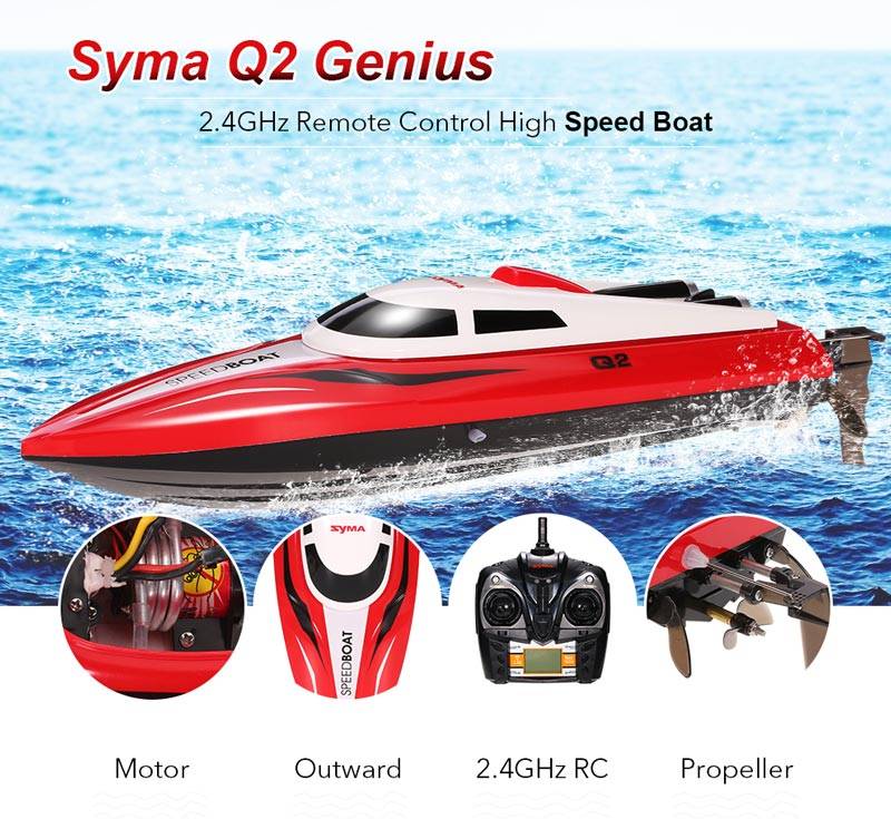 قایق کنترلی SYMA Q2 مناسب برای تمامی سنین که عاشق قایق رانی با کنترل از راه دور هستند