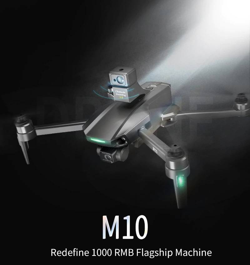 کوادکوپتر M10 مخصوص عکس‌برداری و فیلم‌برداری هوایی، انتقال تصویر تا 1000 متر با کیفیت بالا و رزولونش 6K همراه با سیستم موقعیت‌یابی GPS و جریان نوری