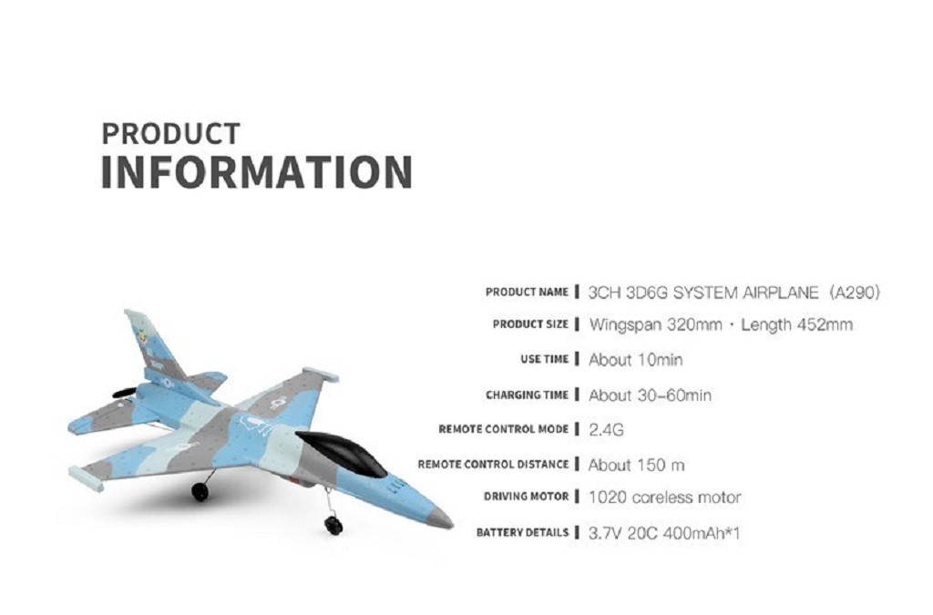 مشخصات فنی هواپیما کنترلی WLTOYS A290 F16