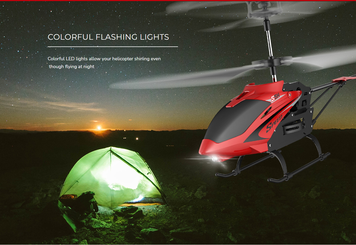 هلیکوپتر کنترلی سایما SYMA S5H مجهز به یک چراغ LED پرنور